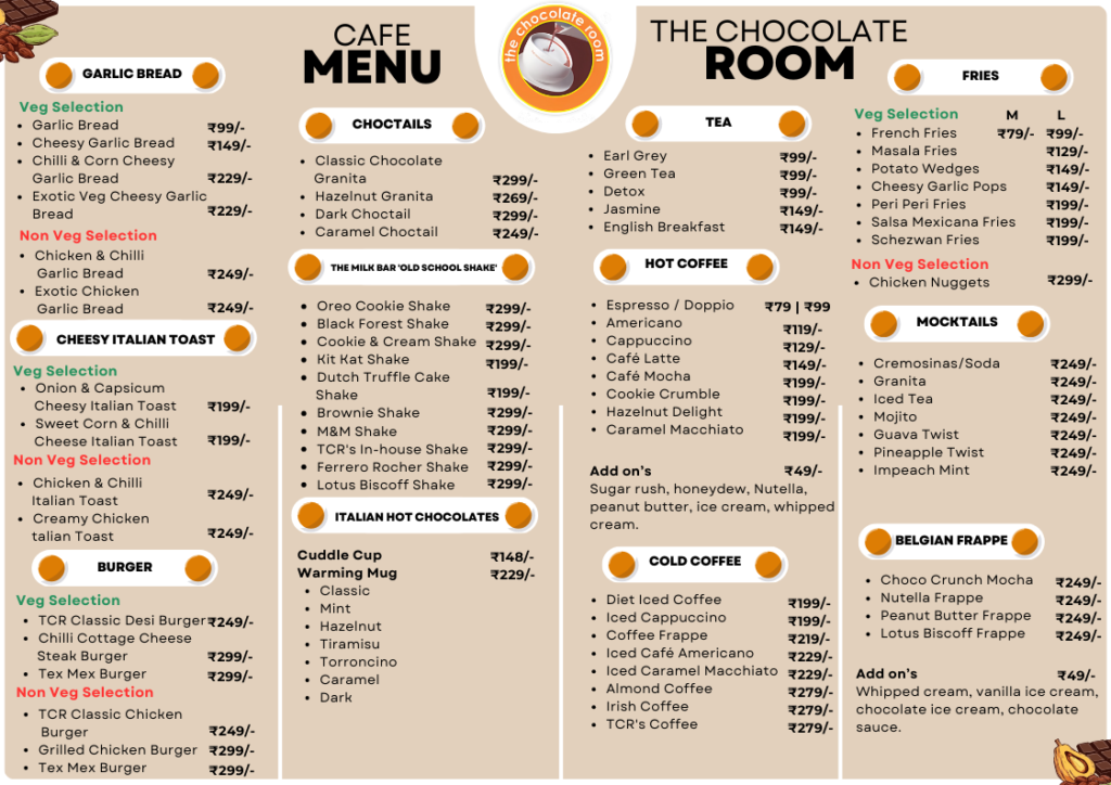 The Chocolate Room (Menu) (1)